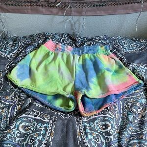 Small tie dye short shorts